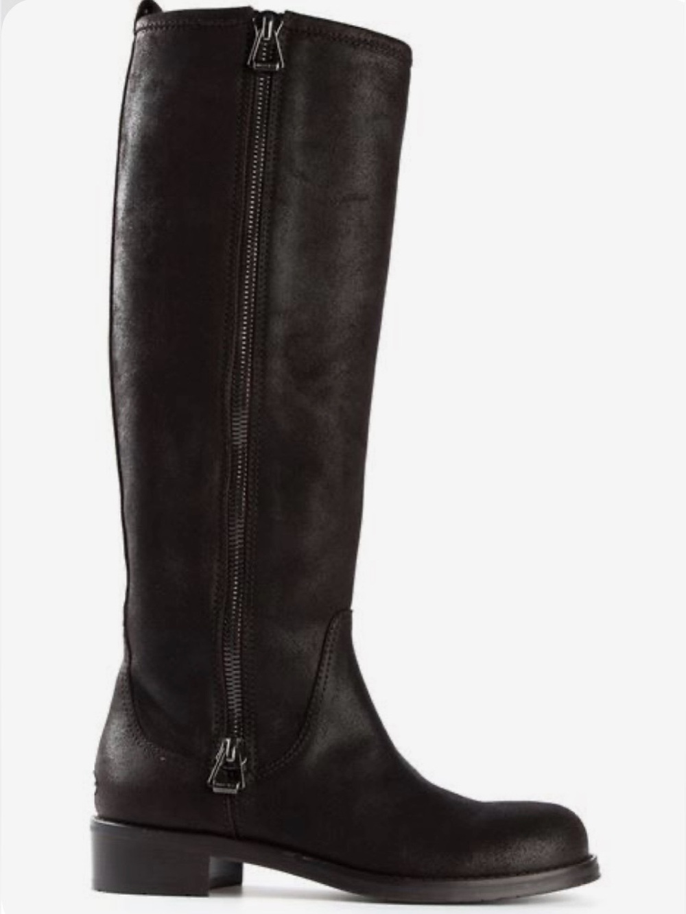 Jimmy Choo Women’s Doreen Biker Rugged Leather Suede Tall Boots, Brown, 36EU